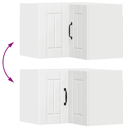 Wall Corner Cabinet LUCCA White 57 x 57 x 40 cm Engineered Wood