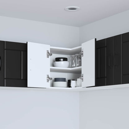 Wall Corner Cabinet LUCCA Black 57 x 57 x 40 cm Engineered Wood