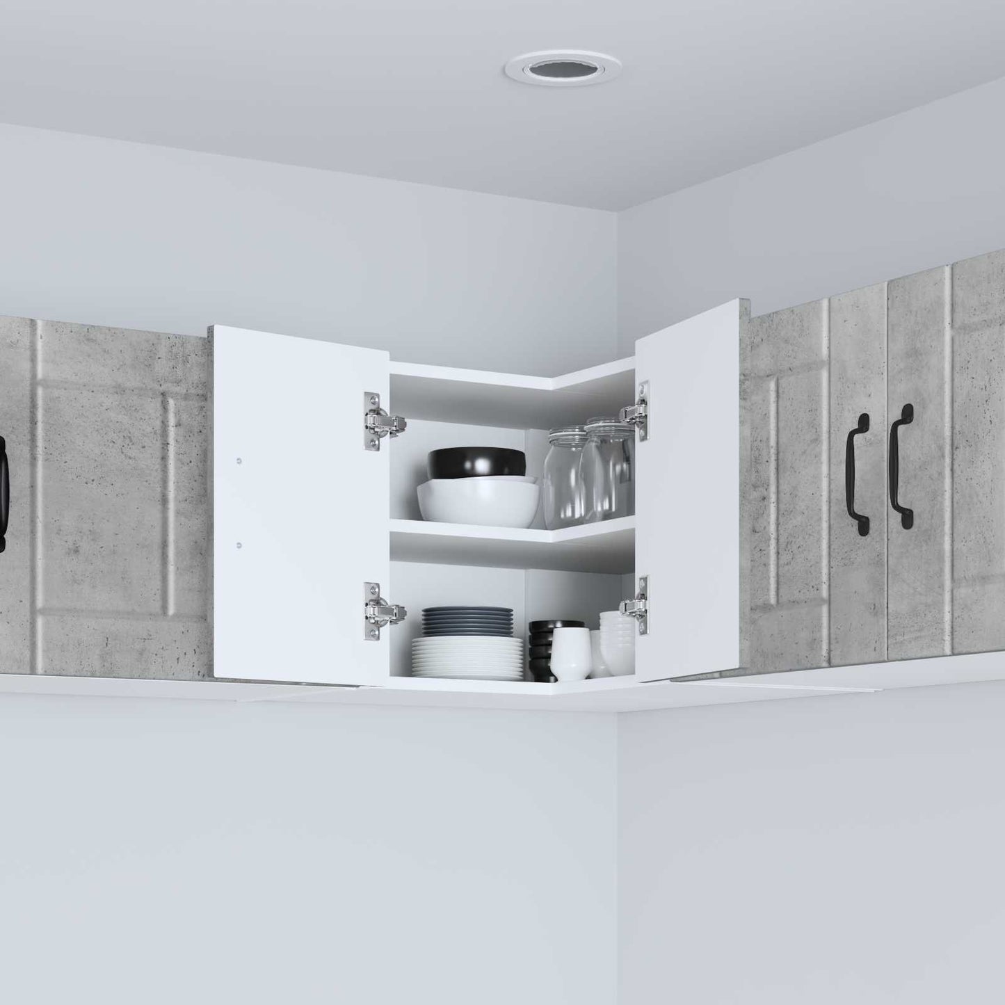 Wall Corner Cabinet LUCCA Concrete Grey 57 x 57 x 40 cm