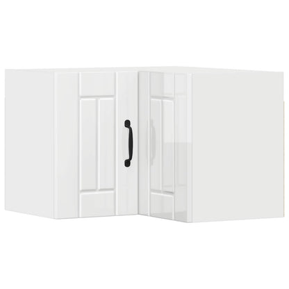 Wall Corner Cabinet LUCCA High Gloss White 57 x 57 x 40 cm