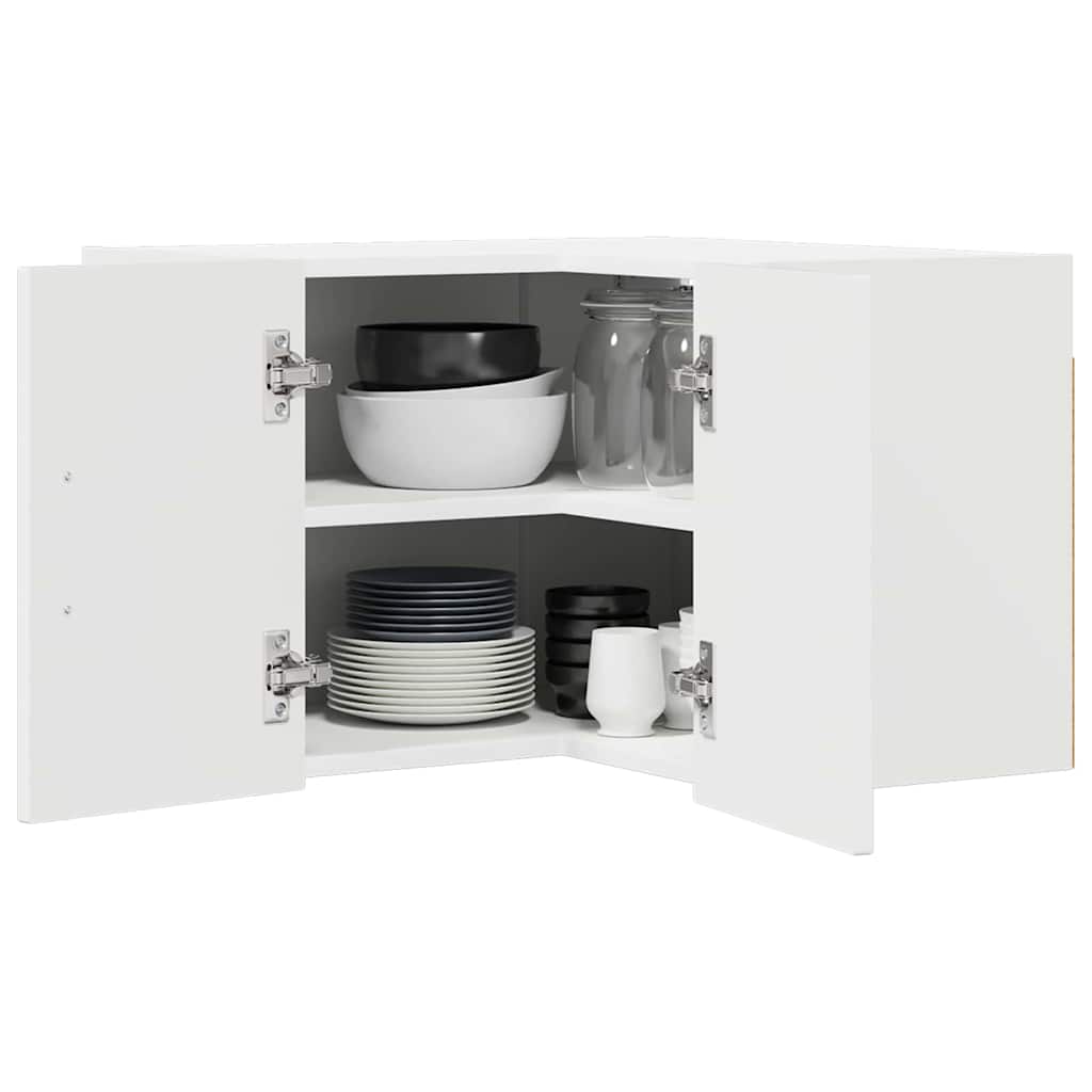 Wall Corner Cabinet LUCCA High Gloss White 57 x 57 x 40 cm