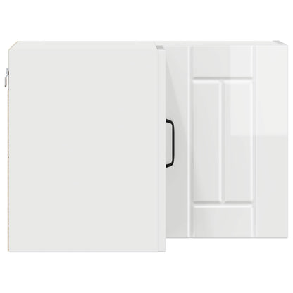 Wall Corner Cabinet LUCCA High Gloss White 57 x 57 x 40 cm