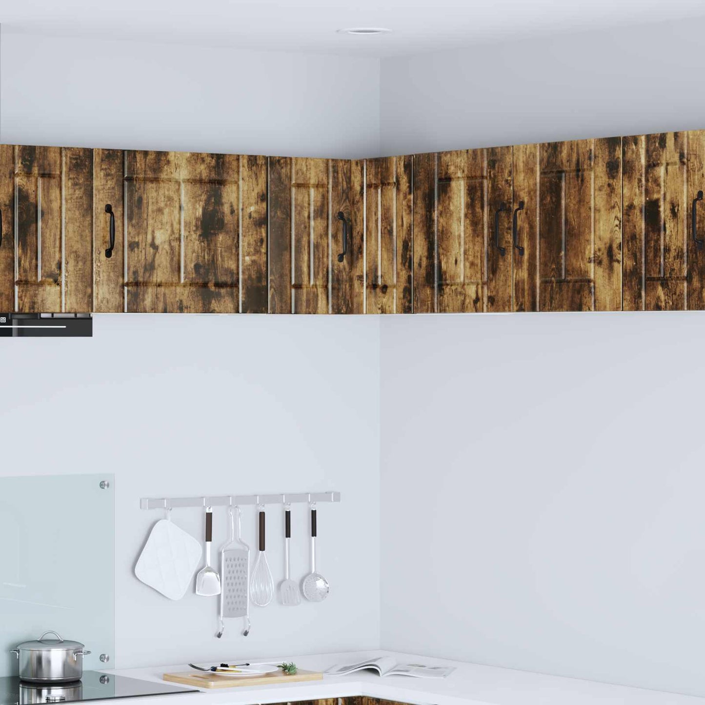 Wall Corner Cabinet LUCCA Smoked Oak 57 x 57 x 40 cm