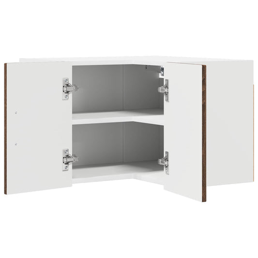 Wall Corner Cabinet LUCCA Brown Oak 57 x 57 x 40 cm