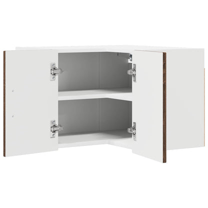 Wall Corner Cabinet LUCCA Brown Oak 57 x 57 x 40 cm