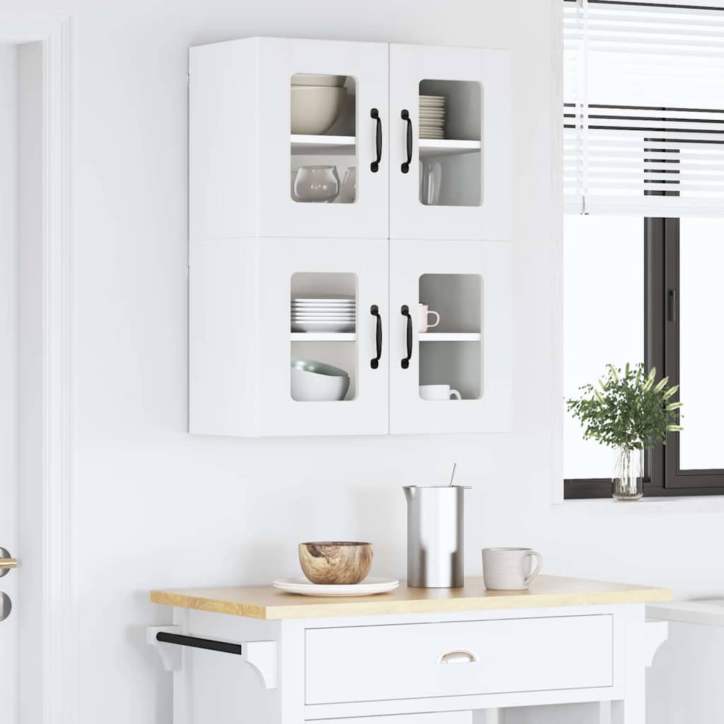 Wall Glass Cabinet LUCCA White 60 x 31 x 40 cm Engineered Wood