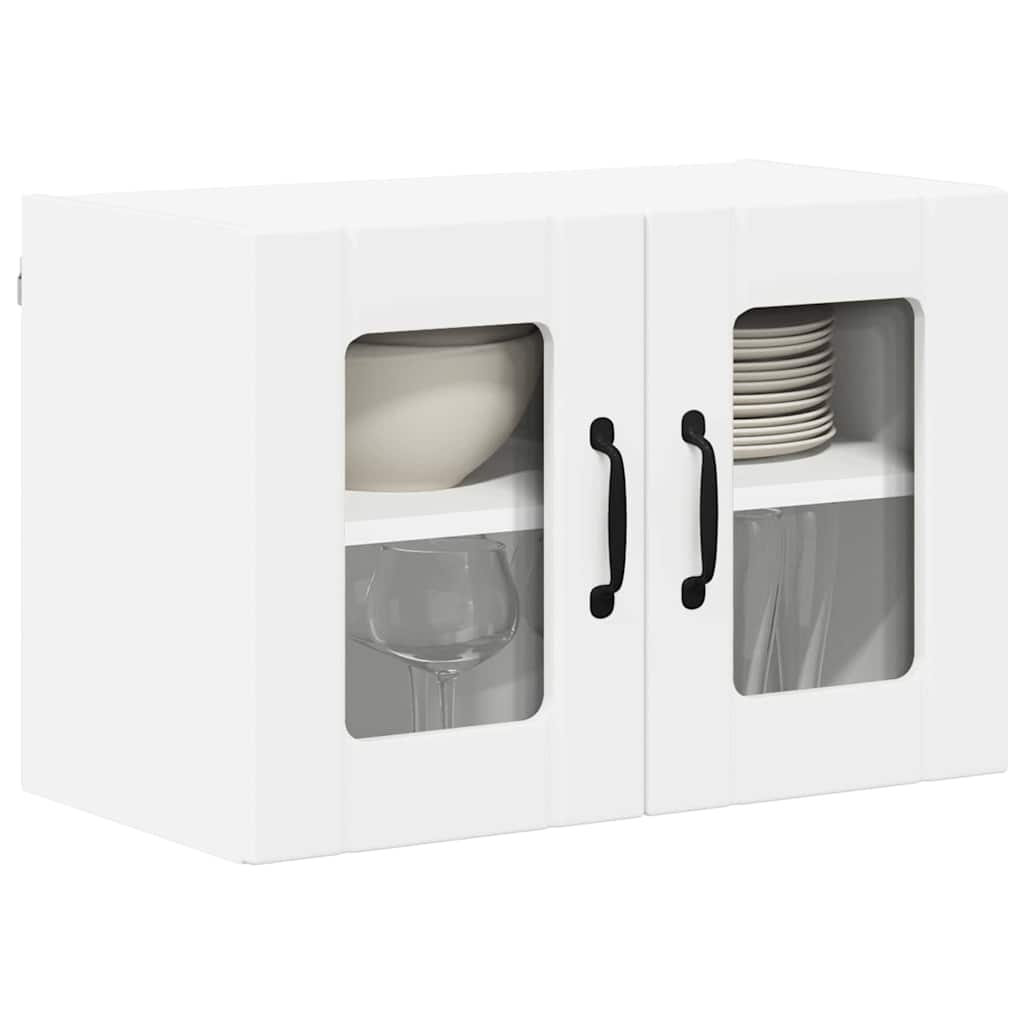 Wall Glass Cabinet LUCCA White 60 x 31 x 40 cm Engineered Wood