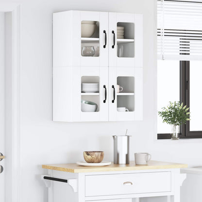 Wall Glass Cabinet LUCCA 2 pcs White 60 x 31 x 40 cm
