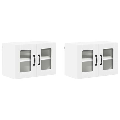 Wall Glass Cabinet LUCCA 2 pcs White 60 x 31 x 40 cm