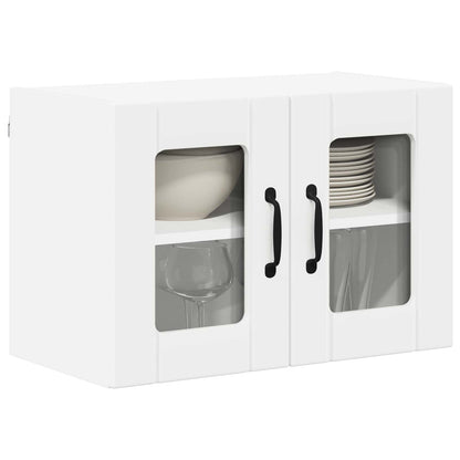 Wall Glass Cabinet LUCCA 2 pcs White 60 x 31 x 40 cm