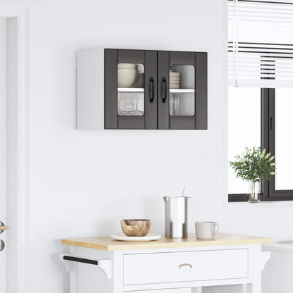 Wall Glass Cabinet LUCCA Black 60 x 31 x 40 cm Engineered Wood