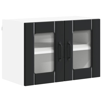 Wall Glass Cabinet LUCCA Black 60 x 31 x 40 cm Engineered Wood