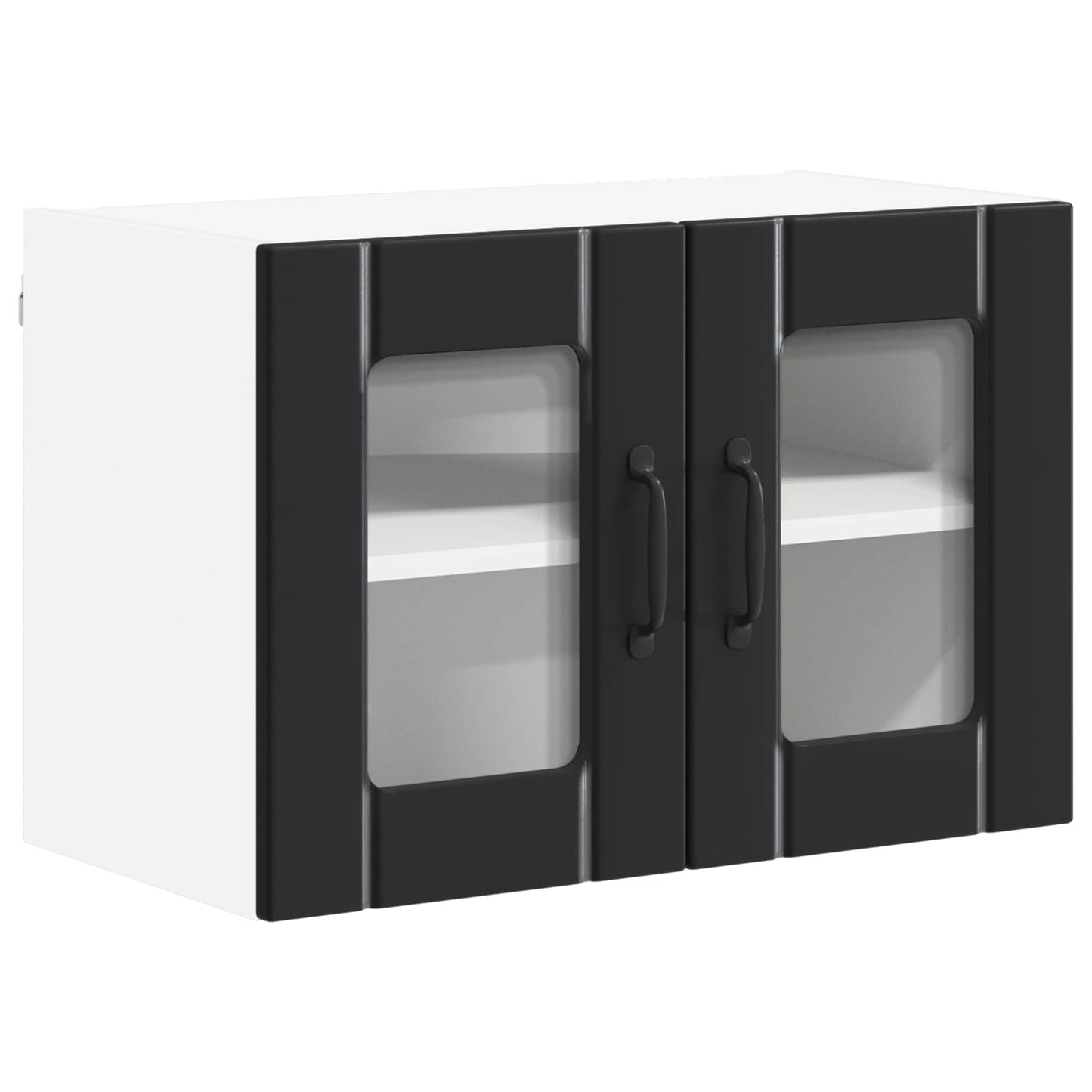Wall Glass Cabinet LUCCA 2 pcs Black 60 x 31 x 40 cm