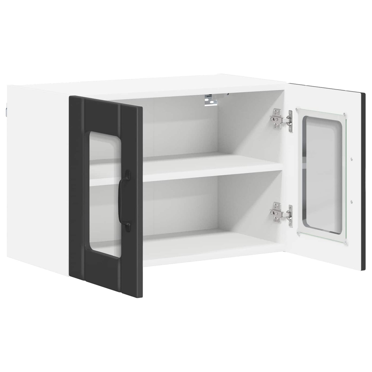 Wall Glass Cabinet LUCCA 2 pcs Black 60 x 31 x 40 cm