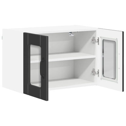 Wall Glass Cabinet LUCCA 2 pcs Black 60 x 31 x 40 cm