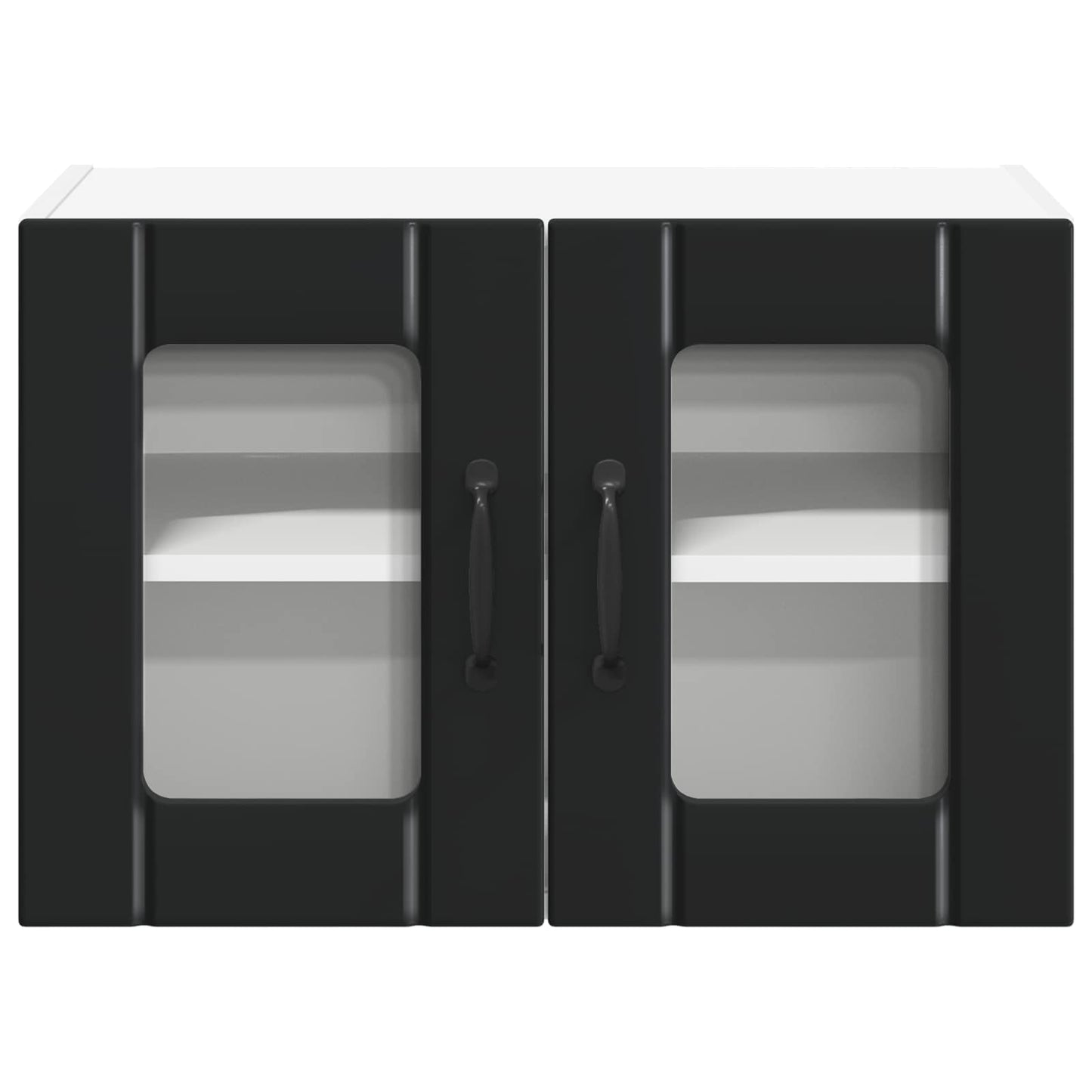Wall Glass Cabinet LUCCA 2 pcs Black 60 x 31 x 40 cm