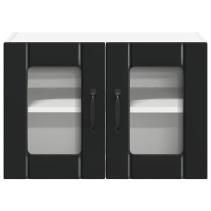 Wall Glass Cabinet LUCCA 2 pcs Black 60 x 31 x 40 cm