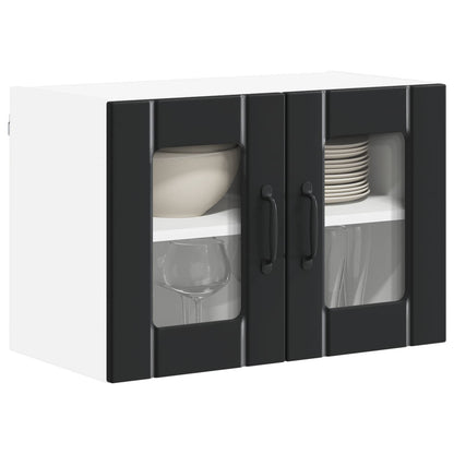 Wall Glass Cabinet LUCCA 2 pcs Black 60 x 31 x 40 cm