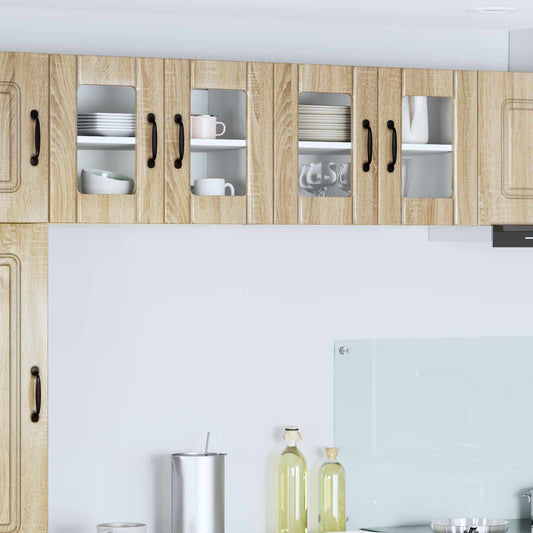 Wall Glass Cabinet LUCCA Sonoma Oak 60 x 31 x 40 cm