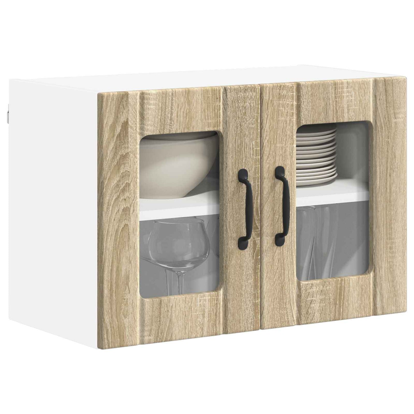 Wall Glass Cabinet LUCCA Sonoma Oak 60 x 31 x 40 cm
