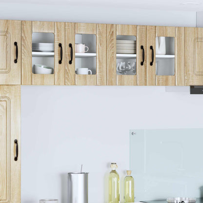 Wall Glass Cabinet LUCCA 2 pcs Sonoma Oak 60 x 31 x 40 cm