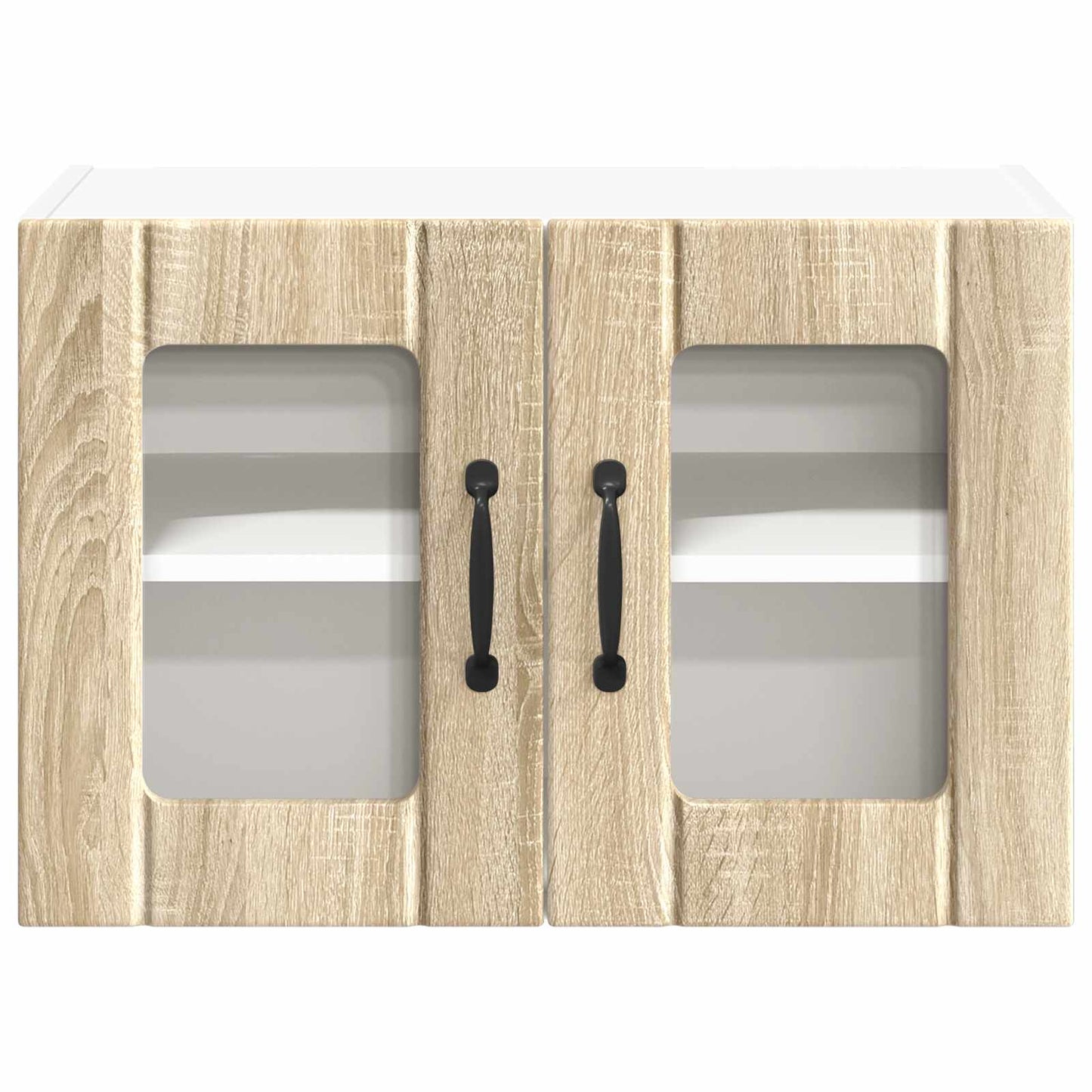 Wall Glass Cabinet LUCCA 2 pcs Sonoma Oak Engineered Wood