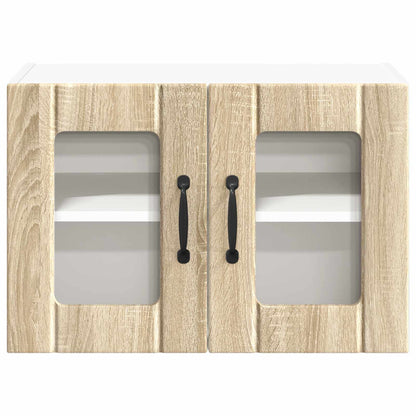 Wall Glass Cabinet LUCCA 2 pcs Sonoma Oak Engineered Wood