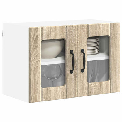 Wall Glass Cabinet LUCCA 2 pcs Sonoma Oak Engineered Wood
