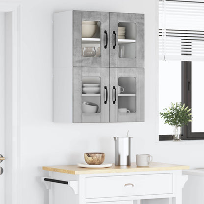 Wall Glass Cabinet LUCCA 2 pcs Concrete Grey 60 x 31 x 40 cm
