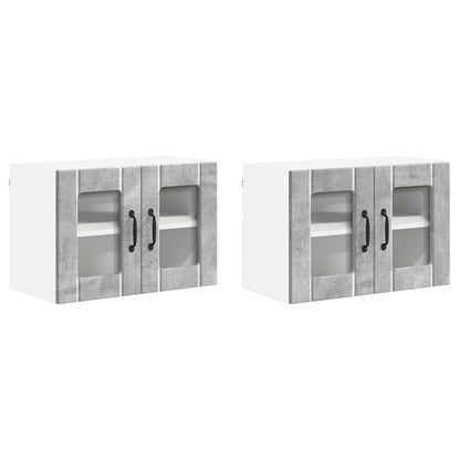 Wall Glass Cabinet LUCCA 2 pcs Concrete Grey 60 x 31 x 40 cm