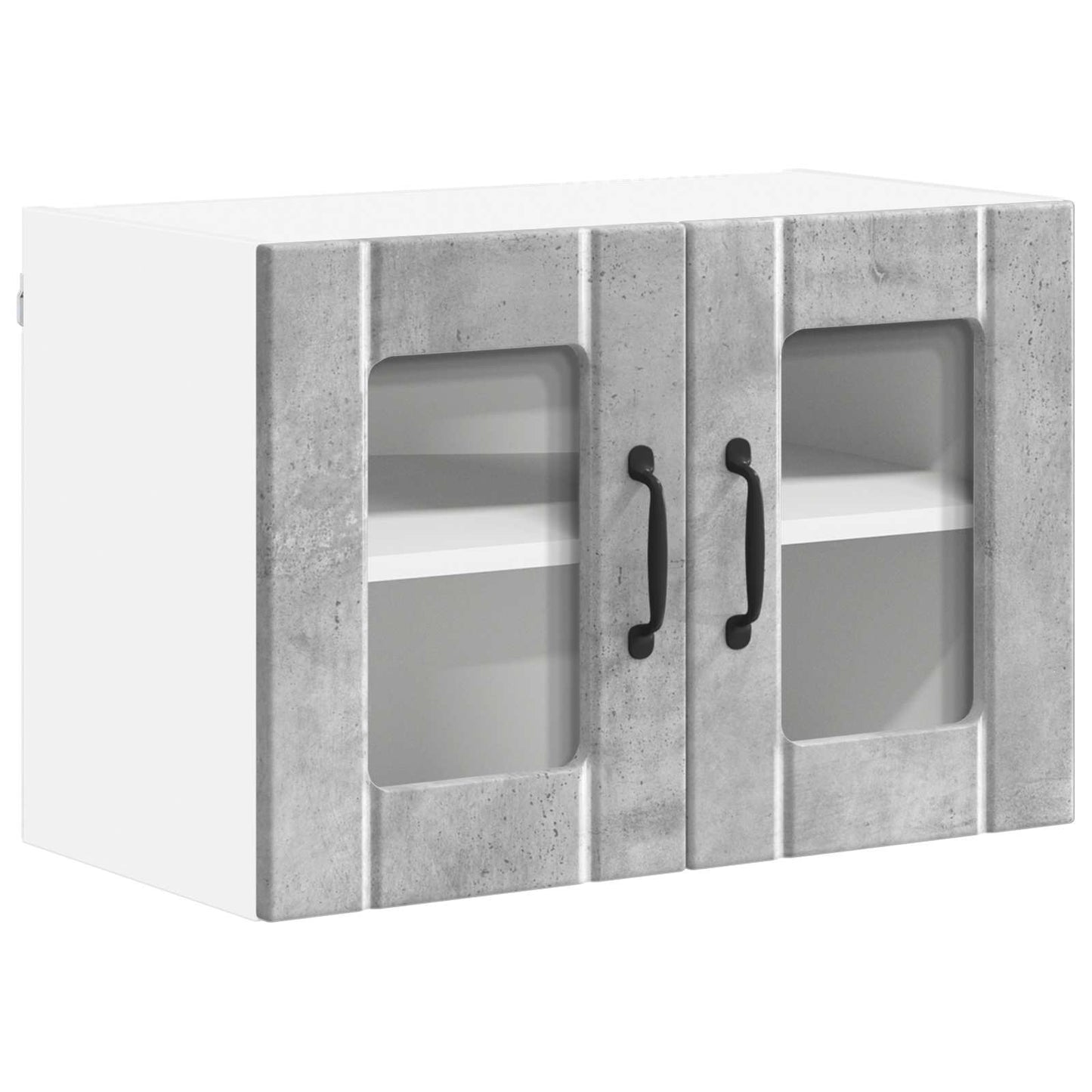 Wall Glass Cabinet LUCCA 2 pcs Concrete Grey 60 x 31 x 40 cm