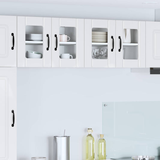 Wall Glass Cabinet LUCCA High Gloss White 60 x 31 x 40 cm