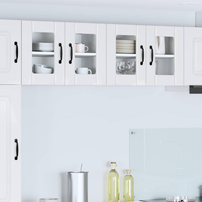 Wall Glass Cabinet LUCCA 2 pcs High Gloss White 60 x 31 x 40 cm