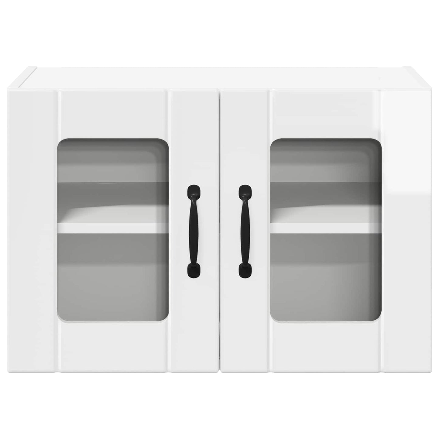 Wall Glass Cabinet LUCCA 2 pcs High Gloss White 60 x 31 x 40 cm