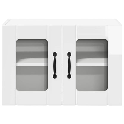Wall Glass Cabinet LUCCA 2 pcs High Gloss White 60 x 31 x 40 cm