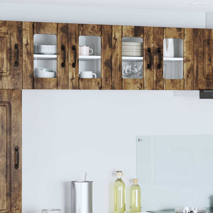 Wall Glass Cabinet LUCCA 2 pcs Smoked Oak 60 x 31 x 40 cm