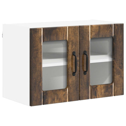 Wall Glass Cabinet LUCCA 2 pcs Smoked Oak 60 x 31 x 40 cm