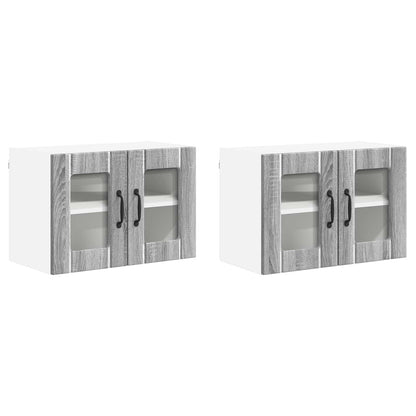 Wall Glass Cabinet LUCCA 2 pcs Grey Sonoma 60 x 31 x 40 cm