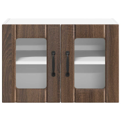 Wall Glass Cabinet LUCCA Brown Oak 60 x 31 x 40 cm