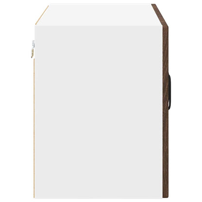 Wall Glass Cabinet LUCCA Brown Oak 60 x 31 x 40 cm