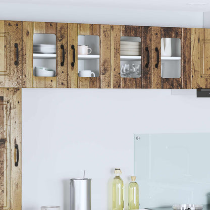 Wall Glass Cabinet LUCCA Old Wood 60 x 31 x 40 cm