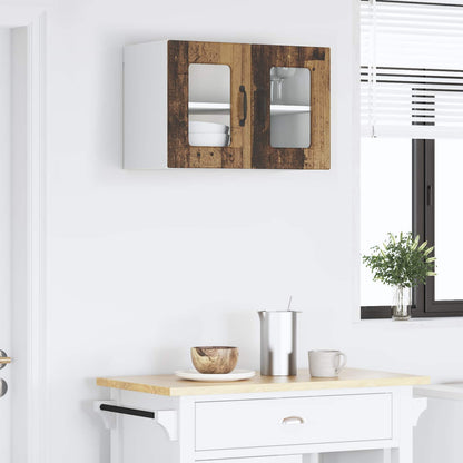 Wall Glass Cabinet LUCCA Old Wood 60 x 31 x 40 cm