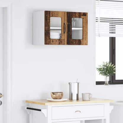 Wall Glass Cabinet LUCCA Old Wood 60 x 31 x 40 cm