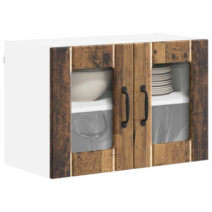 Wall Glass Cabinet LUCCA Old Wood 60 x 31 x 40 cm