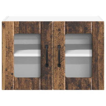Wall Glass Cabinet LUCCA 2 pcs Old Wood 60 x 31 x 40 cm