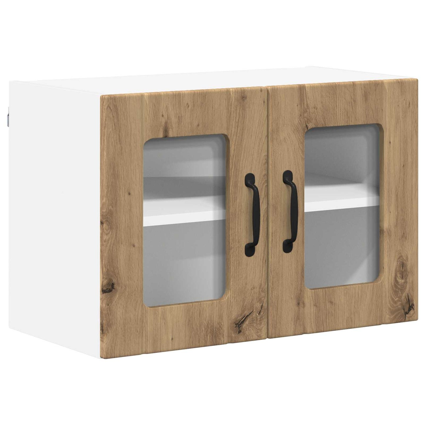 Wall Glass Cabinet LUCCA 2 pcs Artisan Oak 60 x 31 x 40 cm