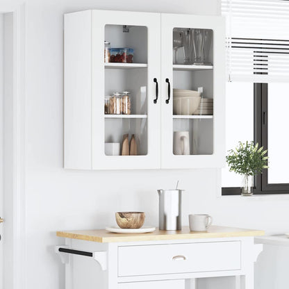Wall Glass Cabinet LUCCA White 40 x 31 x 80 cm Engineered Wood