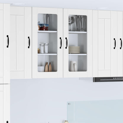 Wall Glass Cabinet LUCCA White 40 x 31 x 80 cm Engineered Wood