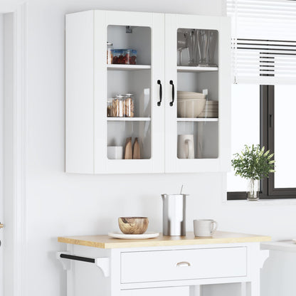 Wall Glass Cabinet LUCCA White 40 x 31 x 80 cm Engineered Wood