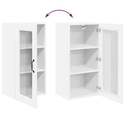 Wall Glass Cabinet LUCCA White 40 x 31 x 80 cm Engineered Wood